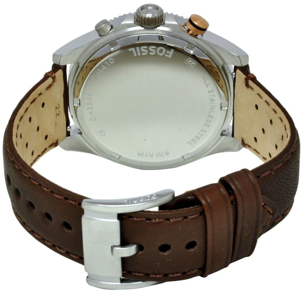 ch2944 fossil watch men brown leather wakefield 3