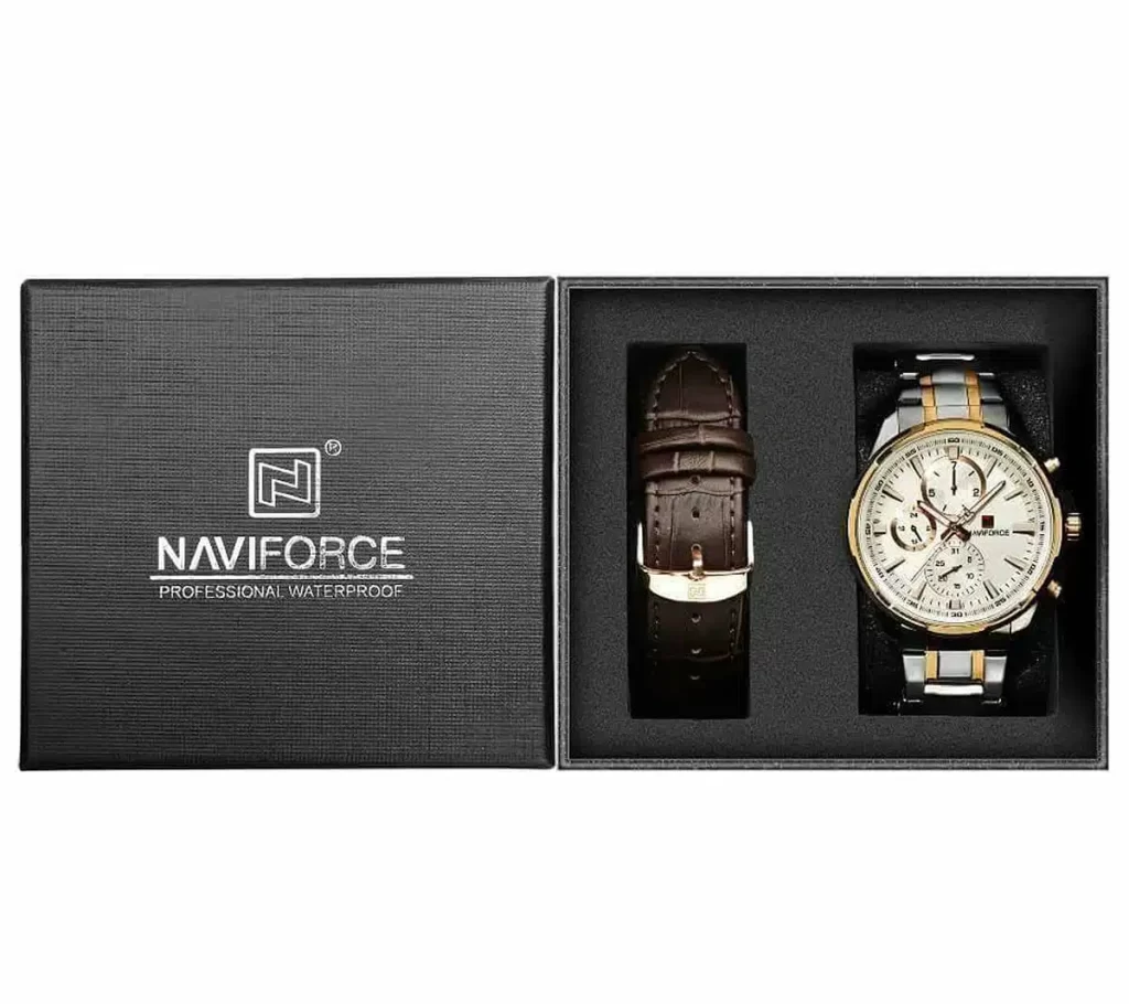 nf9089s rg w naviforce watch men white dial metal silver rose gold strap quartz battery analog for dream 3.jpg
