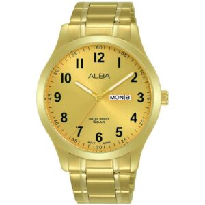 ALBA Men's Hand Watch STANDARD Stainless Bracelet, Gold Dial AJ6170X1