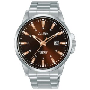 ALBA Men's Hand Watch ACTIVE Stainless Band Brown Dial AS9Q55X1
