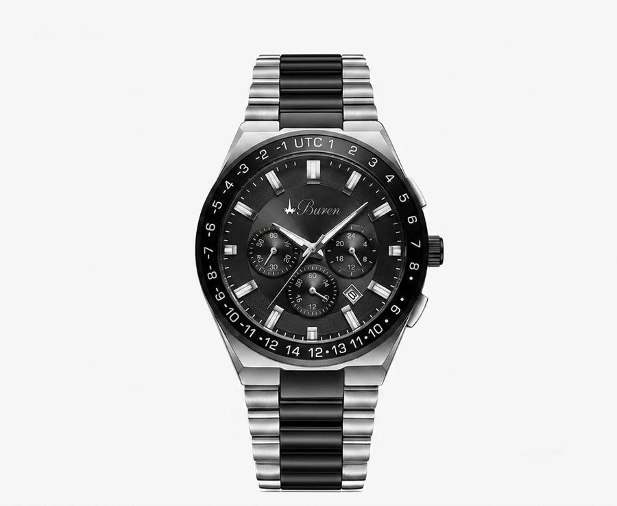 Buren Meridian Chronograph - BU70023 S/B/B - Men