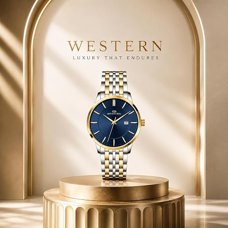 WESTERN - W6431GCB010D - GOLD - BLUE DIAL - MEN - Image 3