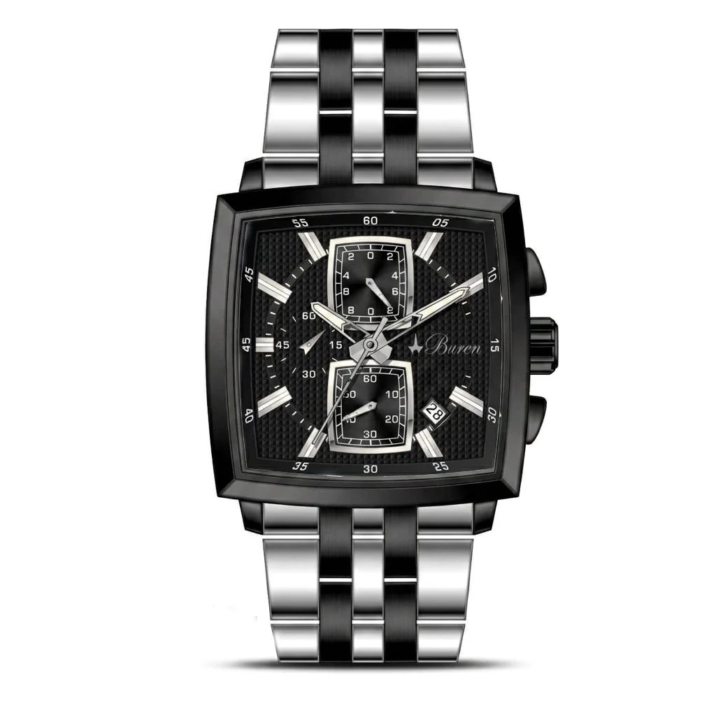 Buren Quadra Chronograph - BU7018 S/B - Men