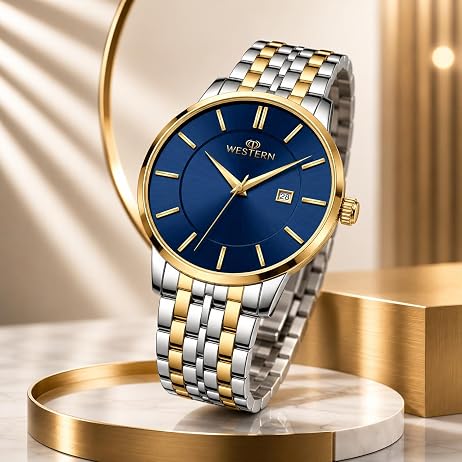 WESTERN - W6431GCB010D - GOLD - BLUE DIAL - MEN - Image 4