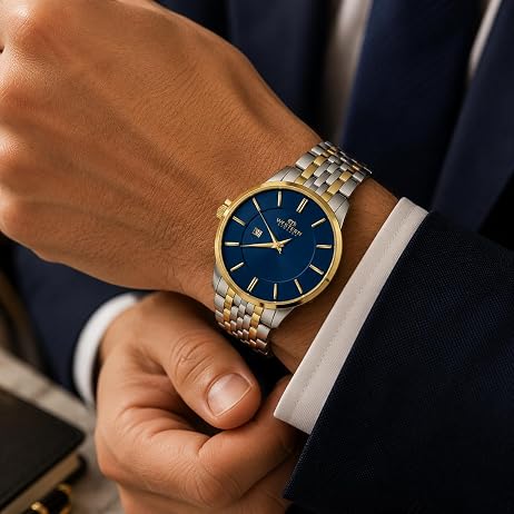 WESTERN - W6431GCB010D - GOLD - BLUE DIAL - MEN - Image 5