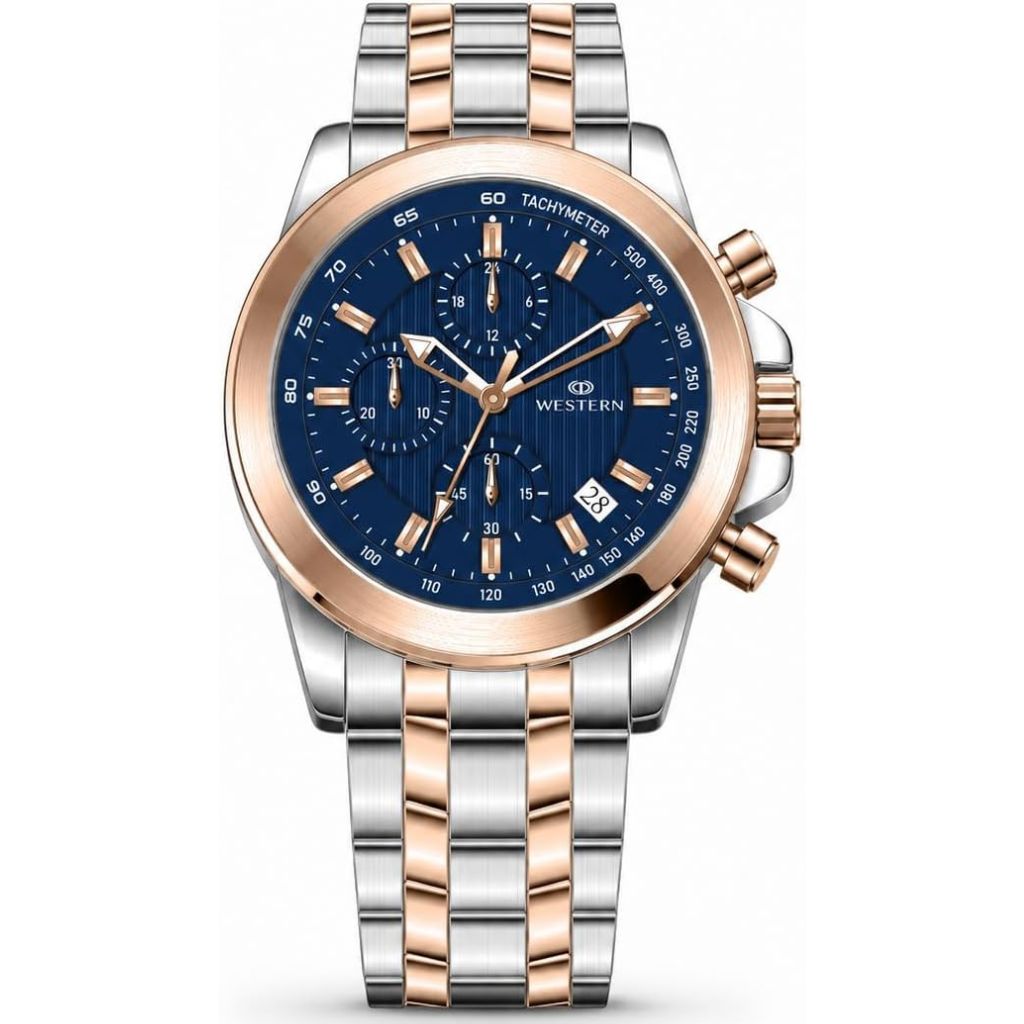 WESTERN - W8848GSP010C - ROSE GOLD - BLUE DIAL - MEN