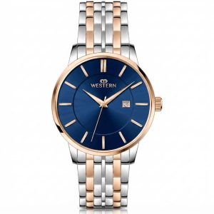 WESTERN - - ROSE GOLD - BLUE DIAL - MEN